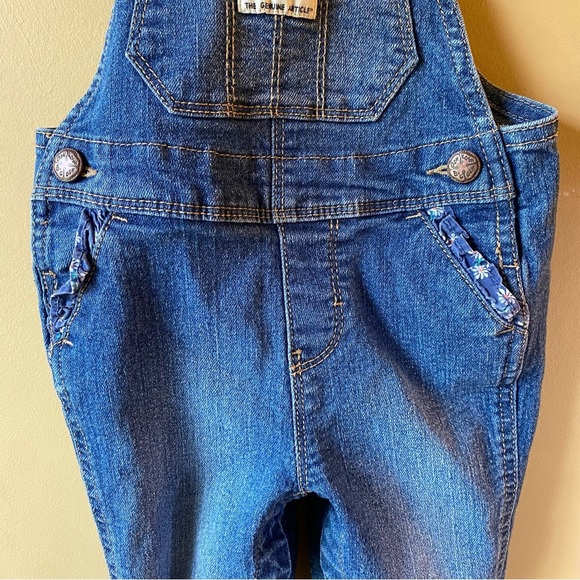 OshKosh B'gosh Girls Floral Denim Overalls Size 12 Months - Picture 4 of 11